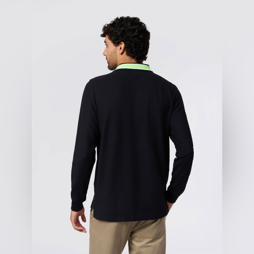 Psycho Bunny Lorenzo blue green long sleeve Polo shirt 4 - Picture 4 of 8